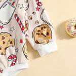 Baby Printed Cuffs Rib Long Sleeve Triangle Romper - Babbez