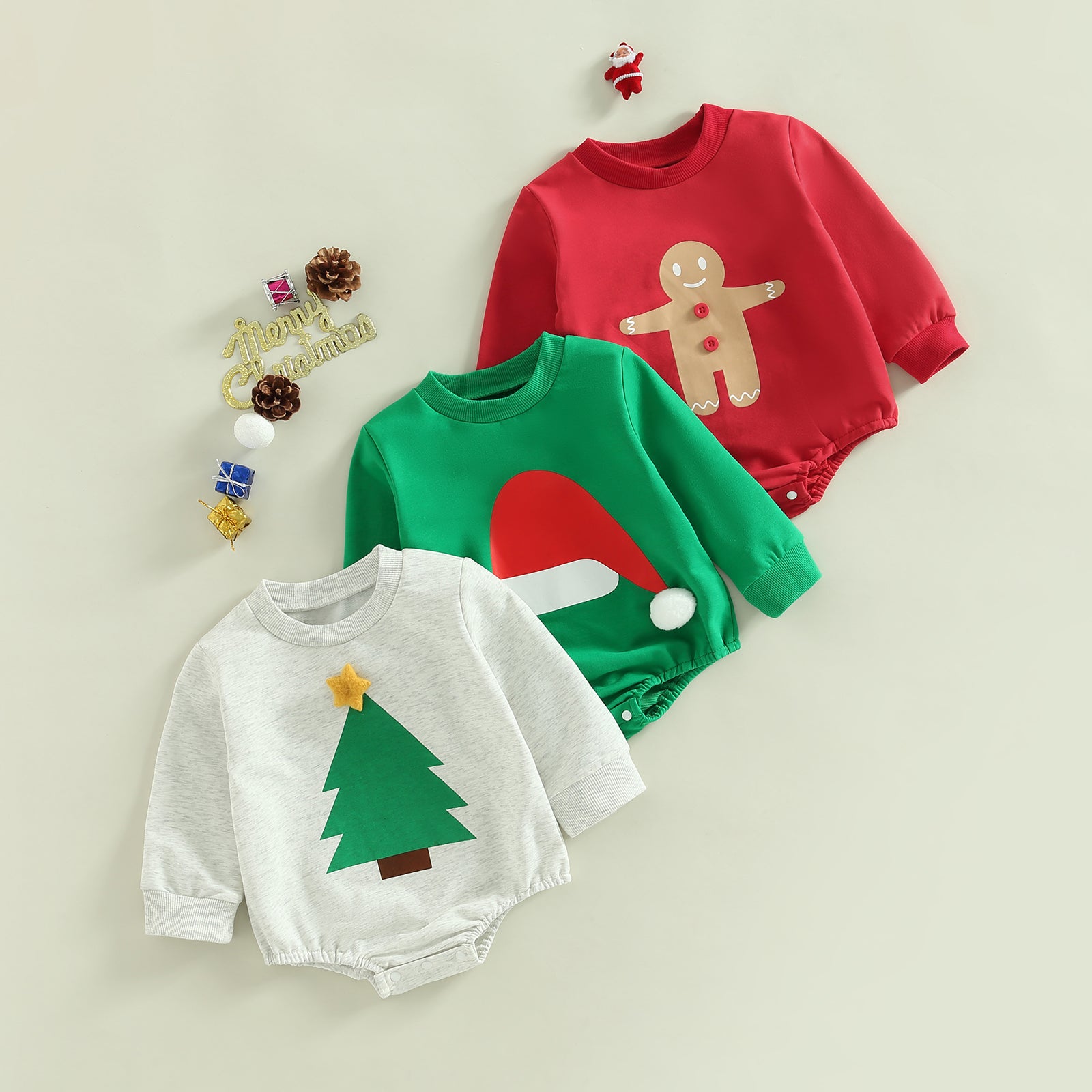 Infant Multi-color Christmas Tree Long-sleeved Harness