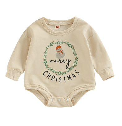 Celebrate the Holidays with our Boys and Girls Baby Christmas Letter Triangle Rompers