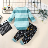 Stylish Long-sleeve Striped Jumper Two-piece Suit for Babies