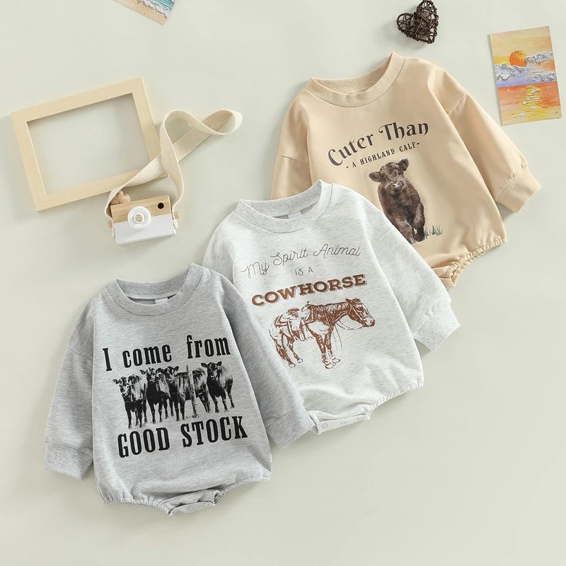 Let Your Baby Show Their Personality with Our Letter Animal Print Romp