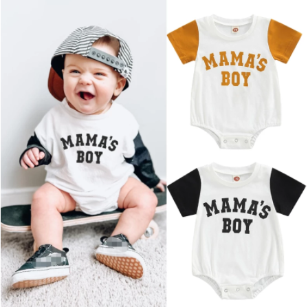 Trendy Baby Boys Summer Romper with Letter Print