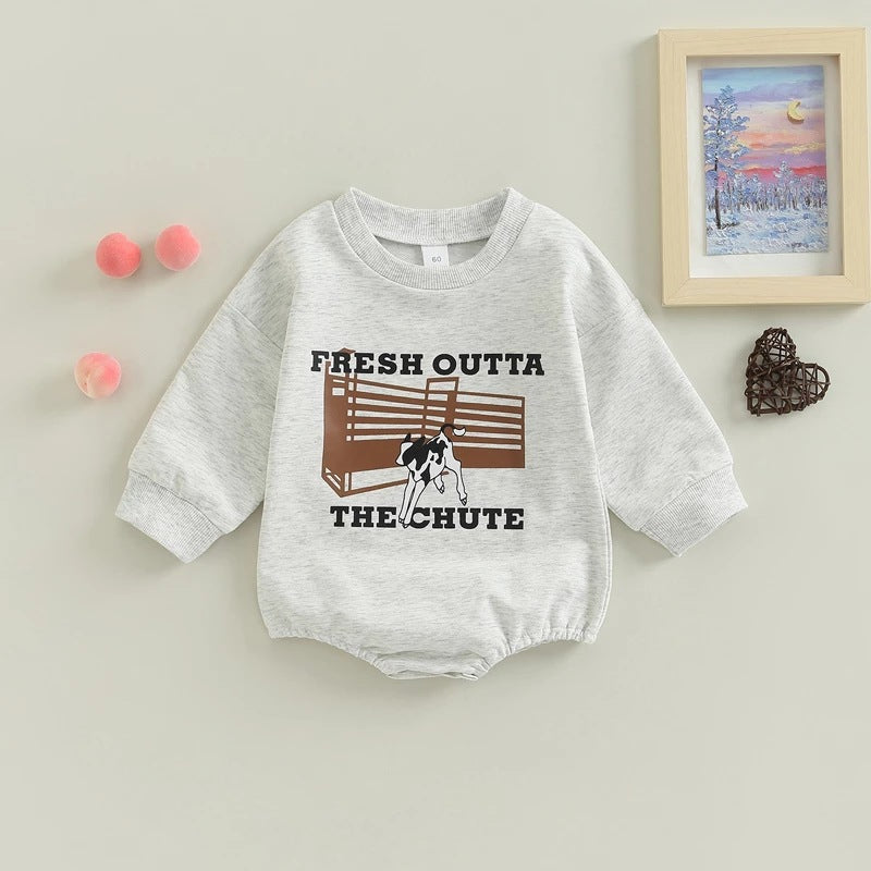 0-18m Autumn Boy Sweatshirt Jumpsuit Long Sleeve Farm Baby's Printed Jumpsuit