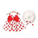 Korean Style Infant Tank Top Skirt with Polka Dot Bow - A Perfect Addi