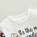 Children's Clothing Round Neck Print Long Sleeves Triangle Romper - Babbez