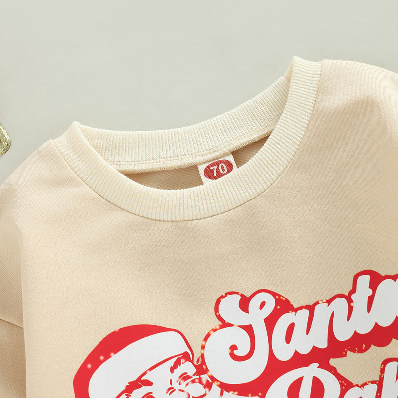 Santa Claus Head Print Long Sleeve Romper - Babbez