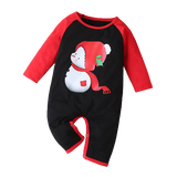 Adorable Cotton Baby Romper with Letter Santa Patchwork