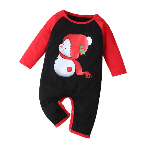 Adorable Cotton Baby Romper with Letter Santa Patchwork