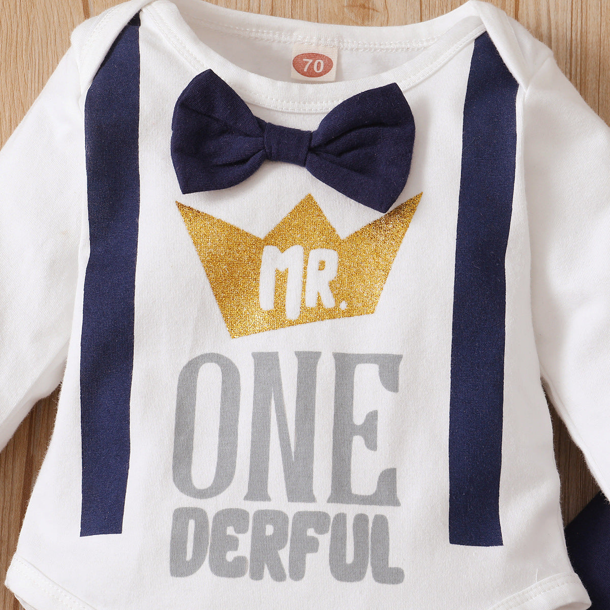 Crown Long-sleeved Romper Two-piece Set for Your Little One