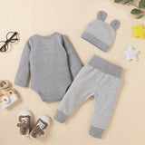 Cute Cartoon Animal Elephant Print Long Sleeve and Trouser Set for Bab