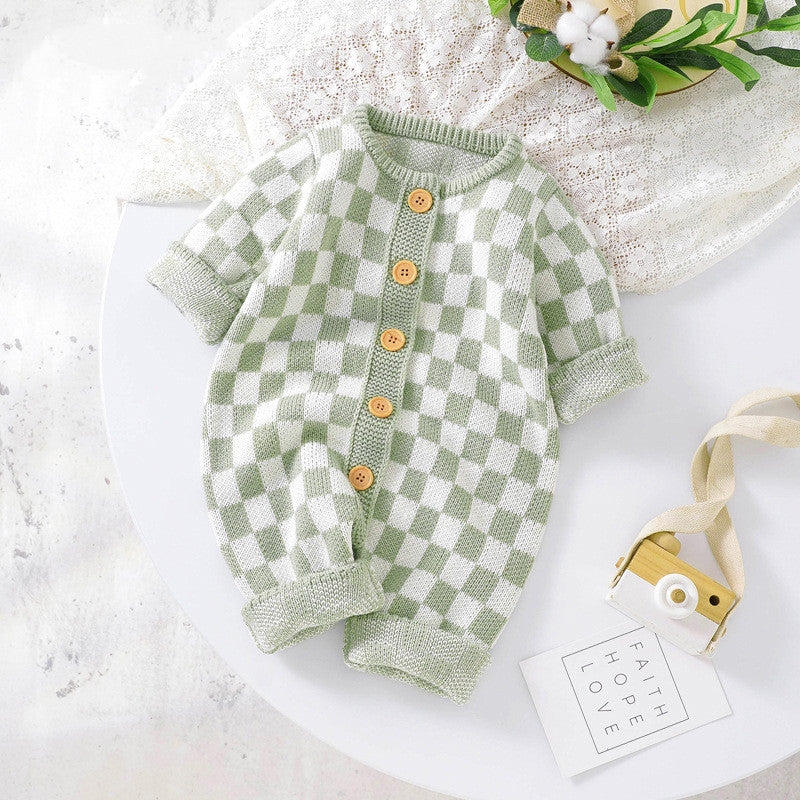 Introducing Our Stylish Ins New Chessboard Baby One-piece Garment with
