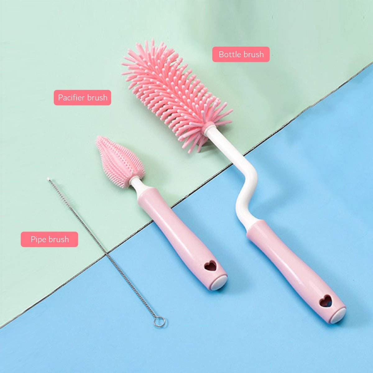 Baby Rubber Bottle Brush 3-Piece Set - Babbez